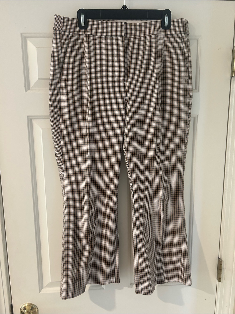 J. Crew  Women’s Brown and Cream Checked Dress Pants